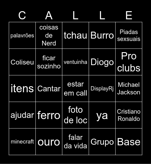 Call Bingo Card