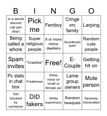 VrChat Bingo! Bingo Card