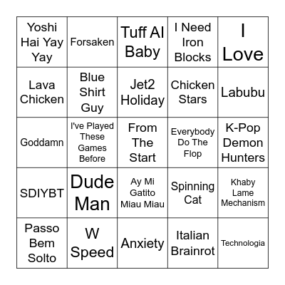 2025 Memes Bingo Card