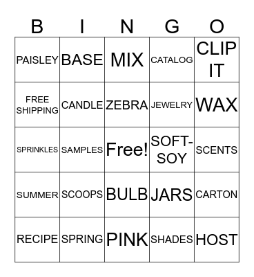 ZEBRA  Bingo Card