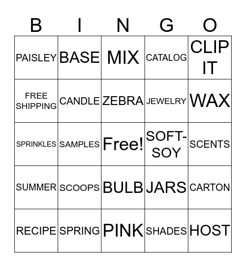 ZEBRA  Bingo Card