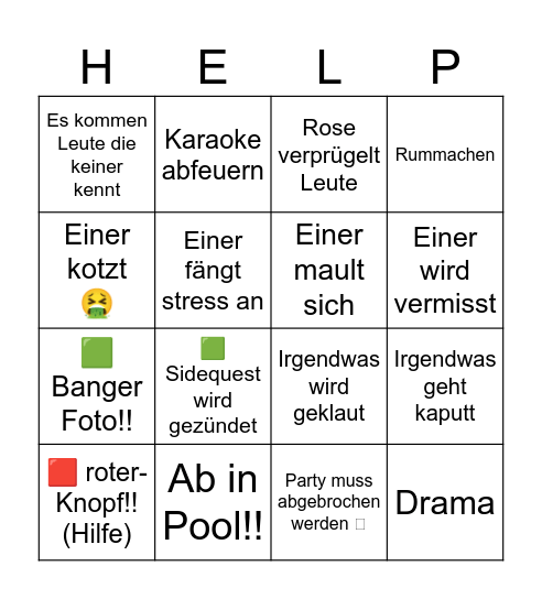 Elisör Geburtstag Bingo Card