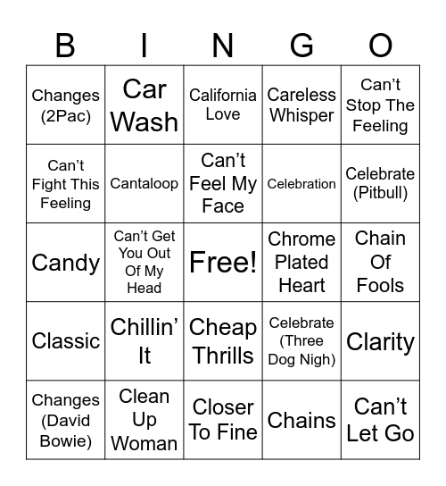 "C" TITLES (1) MUSIC Bingo Card