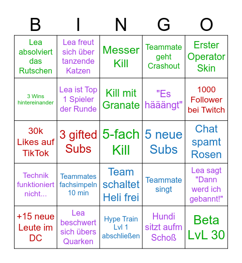 MW4 Beta Bingo Card