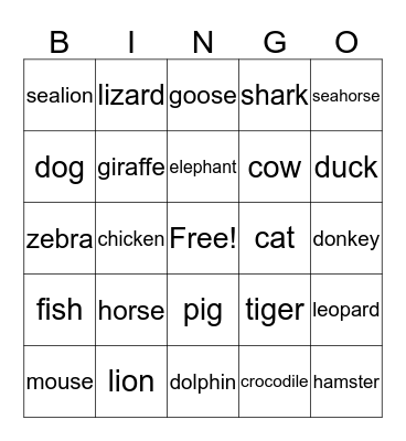 Party animal Bingo! Bingo Card