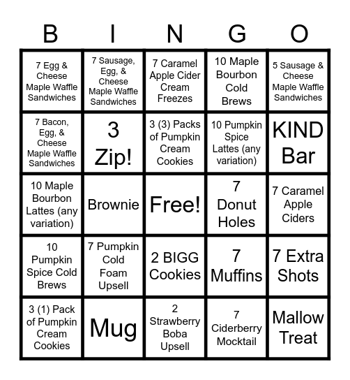Selling Season 4 BINGO Card