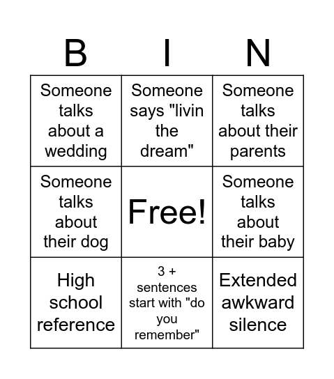White People Bingo Card