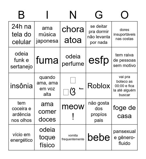 meu bingo meow Bingo Card
