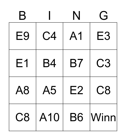 Jõulu Bingo Card