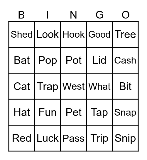 Word Bingo Card