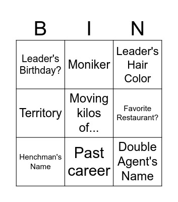 Intelligence Briefing Bingo Card