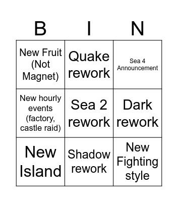 Blox Fruits Trailer Bingo Card
