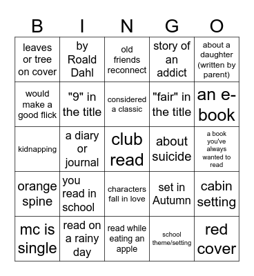 SEPTEMBERS BOOK Bingo Card