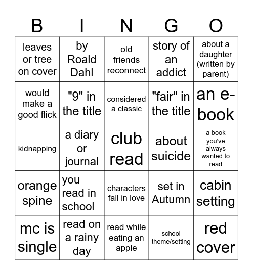 SEPTEMBERS BOOK Bingo Card