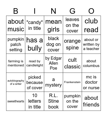 OCTOBER BOOK Bingo Card