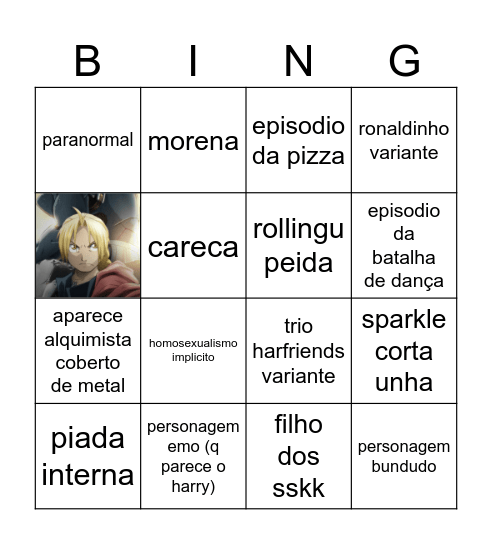 Fullmetal Alchemist: Brotherhood Bingo Card