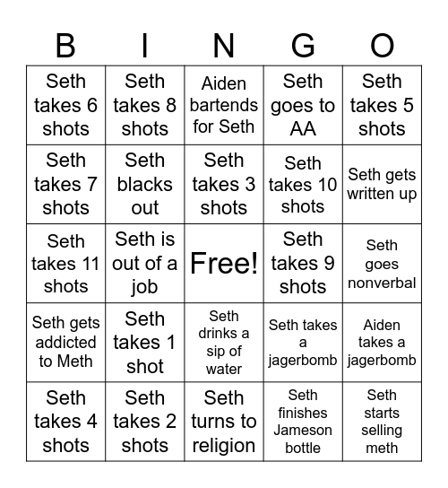 Snug bingo Card