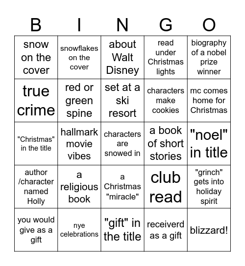 DECEMBER BOOK Bingo Card