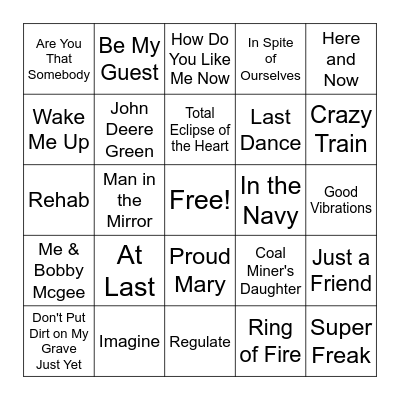 Artist that Died Bingo Card