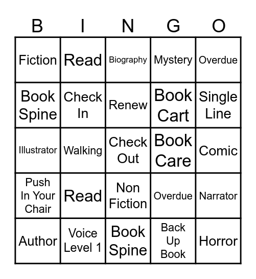 Library Bingo Card