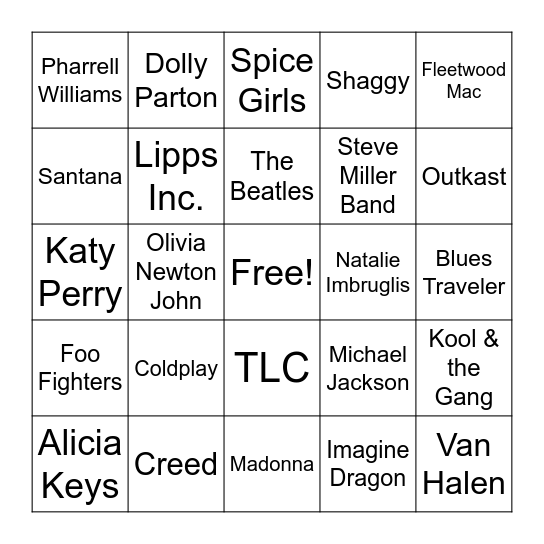 One Word Title Bingo Card
