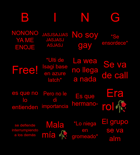 Oso gromeo intenso Bingo Card