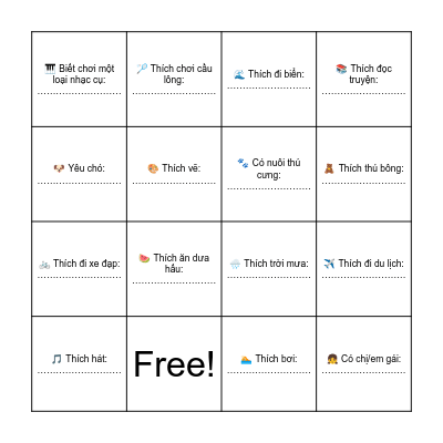 CHÀO NĂM HỌC MỚI Bingo Card