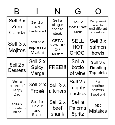 SERVER BINGO Card
