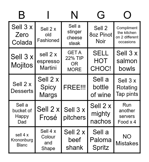SERVER BINGO Card