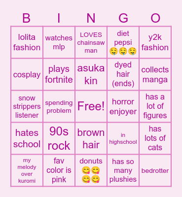 Melo's Bingo! Bingo Card