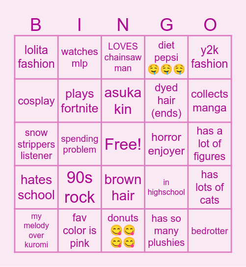 Melo's Bingo! Bingo Card