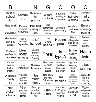 FIND SOMEONE WHO... Bingo Card