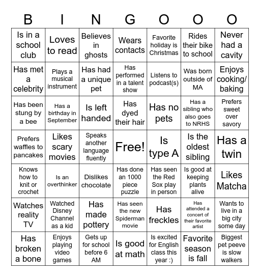 FIND SOMEONE WHO... Bingo Card