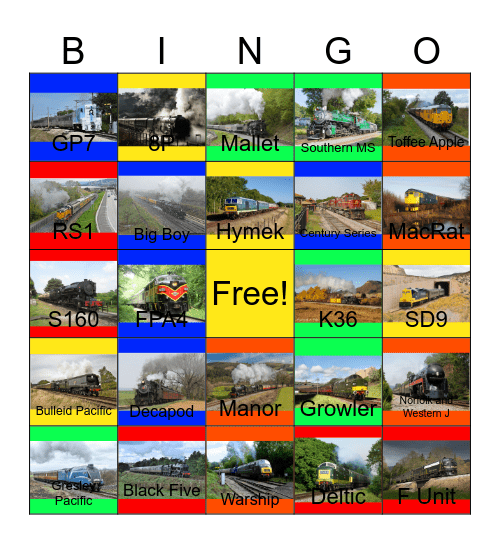 The Western Maryland Scenic Railroad and other Heritage Railroads that I would like to drive a historic engine while Laurie passed away Bingo Card