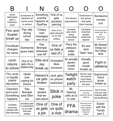 2026-2027 School Year Bingo Card