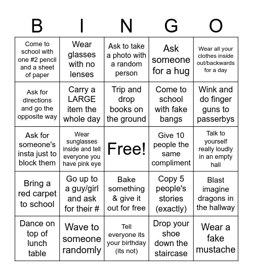 SENIOR BINGO Card