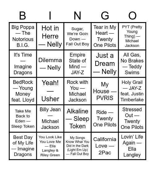 Team BINGO Card