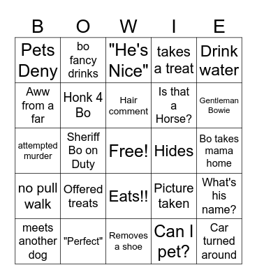 Bowie Bingo Card