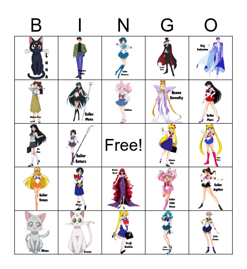 Sailor Moon Bingo Card