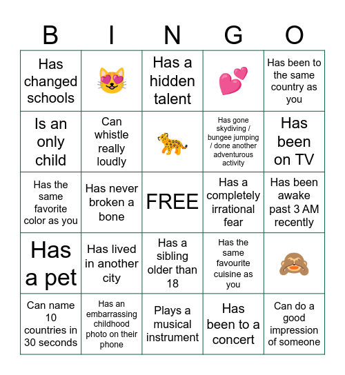 Amaira's Birthday Bingo Card