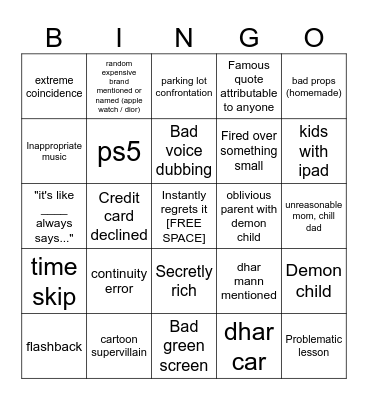 Dhar Mann Bingo v4 Bingo Card