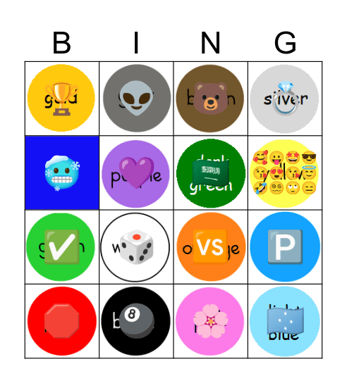 Colour Bingo Name Bingo Card