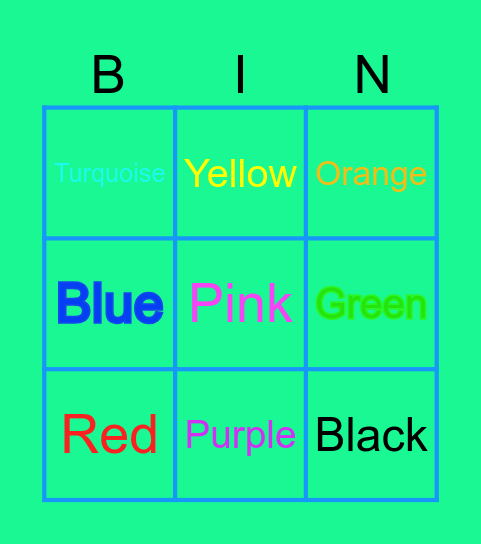 Color Bingo! Bingo Card