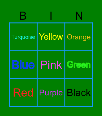 Color Bingo! Bingo Card