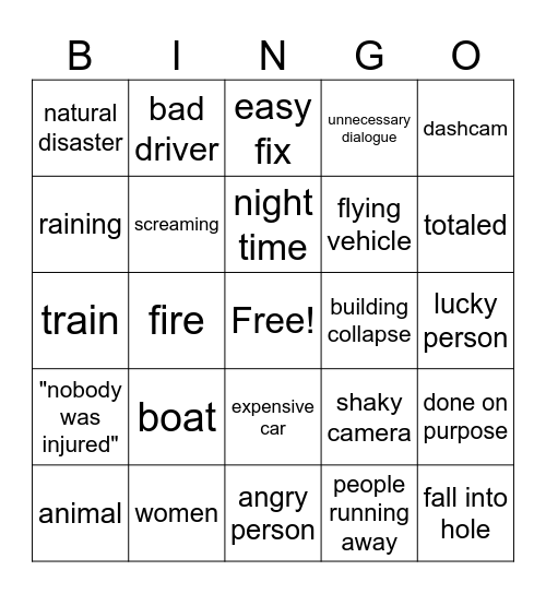 expensive fail bingo Card