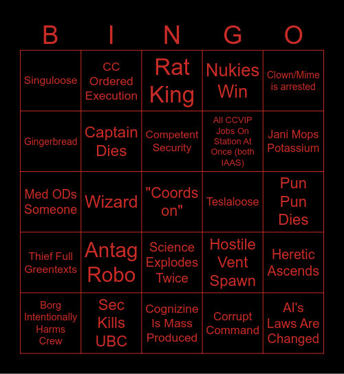Funky Round Bingo Card
