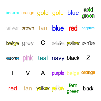 sapphire Bingo Card