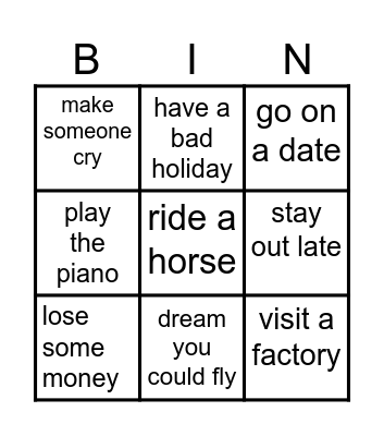 Have You Ever Bingo #01 Bingo Card
