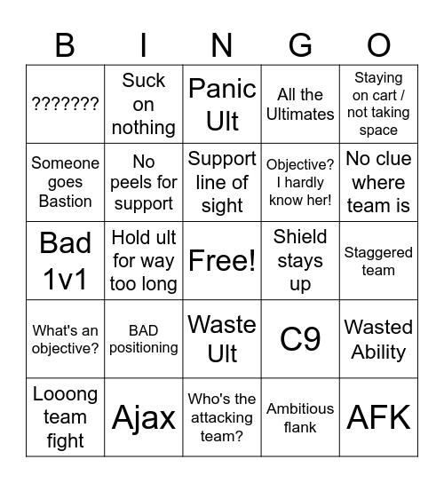 Taha Bingo! Bingo Card