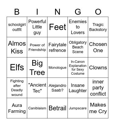RPG Bingo Card